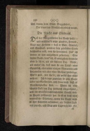 Die Nacht aus Sintenis.