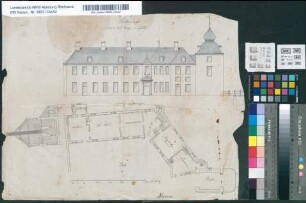 Teekeninge van het Huys Sonsfelt [Zeichnung des Hauses Sonsfeld. Ansicht und Grundriß]. J. Stevens