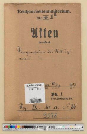 Reorganisation des Stiftungswesens