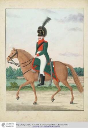 Abbildung Des Gros[s]herzoglich Hessischen Militair. [Tafel 35: Landdragoner- und Landschützenkorps; Landdragoner]. S.l.e.a. [ca. 1813/14]