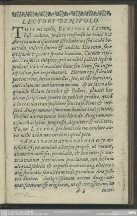 Lectori Benivolo