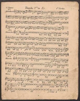 6. Parthie : enth. 12 Stücke für kleine in Holz u. Blech vermischte Harmonie in ausgesetzten Stimmen mit Direktionsstimme Nr. 109 ; [op. 309]