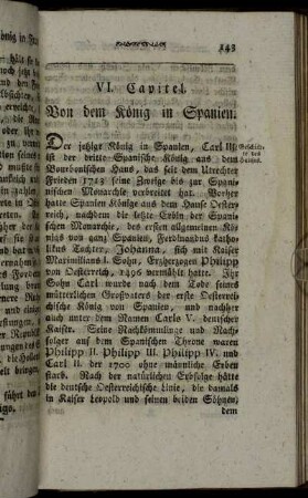 VI. Capitel. Von dem König in Spanien.