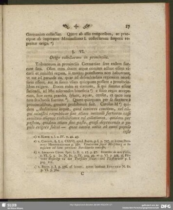 §. VI. Origo collectarum in provinciis