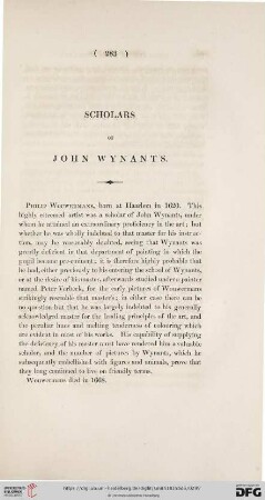 Scholars of John Wynants