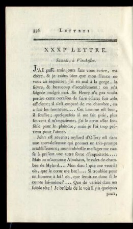 XXXIe Lettre. samedi, à Vinchester.