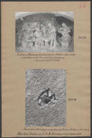 Französischer Blindgänger in der Mauer der Kirche von St. Etienne (St. Mihiel)