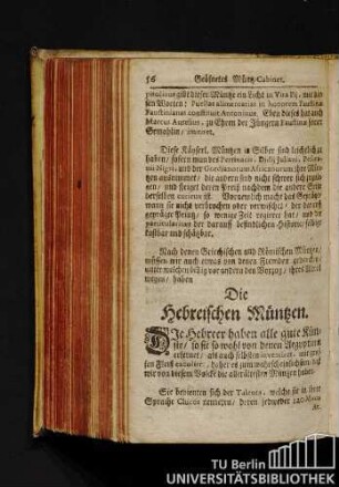 Die Hebreischen Müntzen.