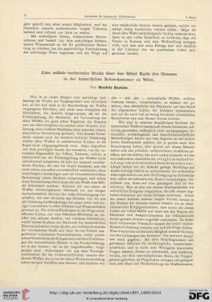 1: Eine militär-technische Studie über den Säbel Karls des Grossen in der kaiserlichen Schatzkammer zu Wien