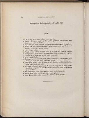 Osservazioni Meteorologiche del Luglio 1878.