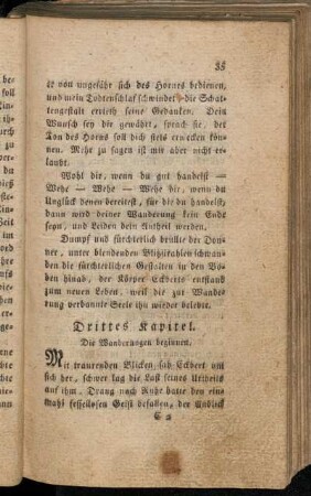 Drittes Kapitel. Die Wanderungen beginnen.