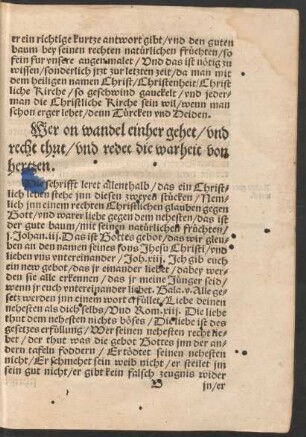 Wer on wandel einher gehet/ und recht thut/ und redet die warheit von hertzen.