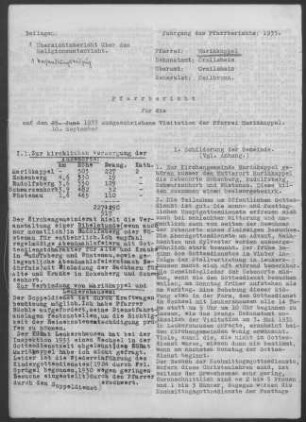 Mariäkappel: Pfarrbericht 1933