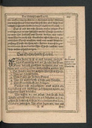 Das Sechszehende Capitel.