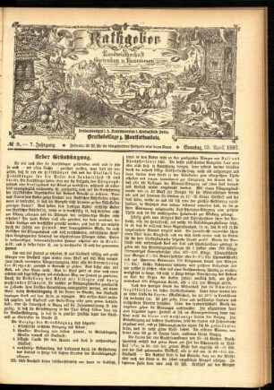 Ausgabe vom Sonntag, den 25. April 1897.