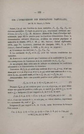 SUR L'INTERVERSION DES DÉRIVATIONS PARTIELLES.