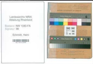 Entnazifizierung Heini Schmidt , geb. 18.12.1908 (Molkereileiter)