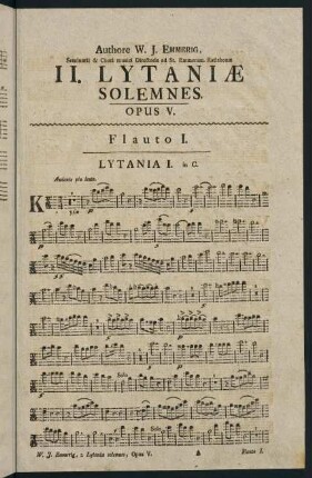 1-8, II. Lytaniae Solemnes. Opus V. Flauto I.