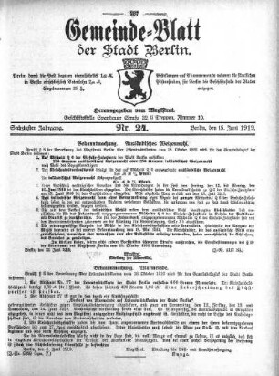 1919,24: Nr. 24, 15. Juni 1919
