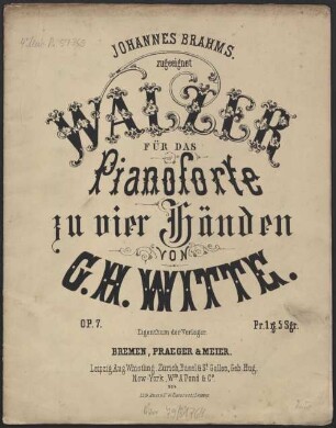 Walzer : für d. Pianoforte zu 4 Hdn. ; op. 7