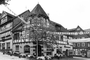 Wohn- und Geschäftshaus (Wohn- und Geschäftshaus, Massivmauerwerk und Fachwerk); Frankenberg, Ritterstraße 13