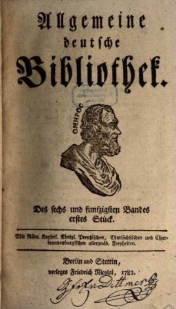 Allgemeine deutsche Bibliothek. 56. 1783/84