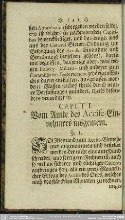 Caput I. Vom Amte des Accise-Einnehmers insgemein