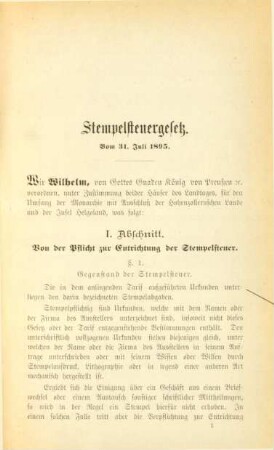 Stempelsteuergesetz vom 31. Juli 1895