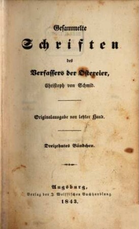 Gesammelte Schriften des Verfassers der Ostereier, Christoph von Schmid, 13. Genovefa