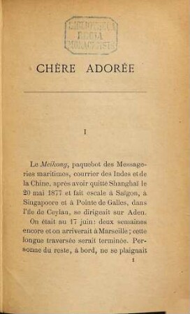Chère adorée