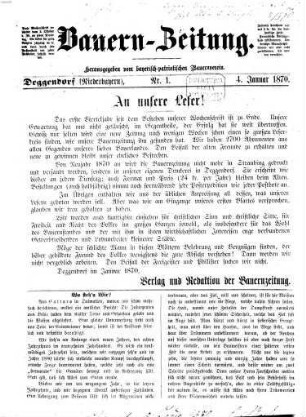 Bauern-Zeitung. 1870