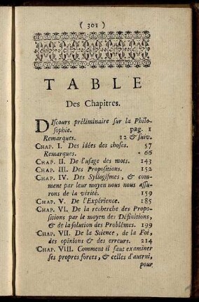 Table De Chapitres.