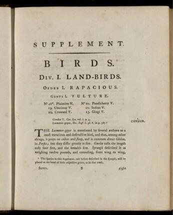 Div. I. Land-Birds. [Pl.siehe Paginierung]