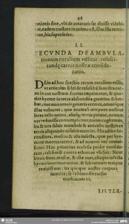 LI. Secunda Deambulationum ruralium utilitas: resuscitande carnis nostrae consideratio