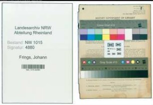 Entnazifizierung Johann Frings , geb. 01.02.1888 (Fischgrosshaendler)