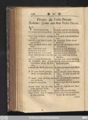 Phrases du Verbe Devoir. Redens-Arten aus dem Verbo Devoir.