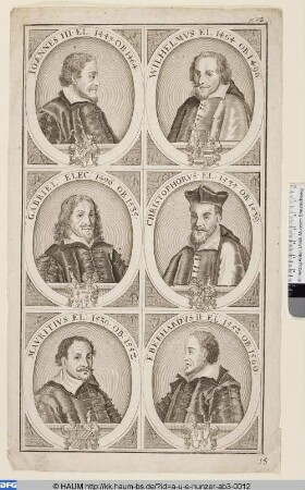 Eichstätter Bischöfe: Johannes III., Wilhelm, Gabriel, Christoph, Moritz, Eberhard II