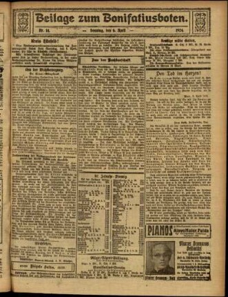 Zweite Ausgabe vom Sonntag, den 06. April 1924.