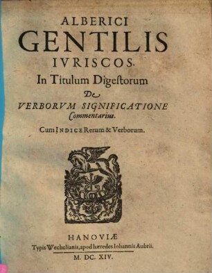 In titulum digestorum de verborum significatione commentarius