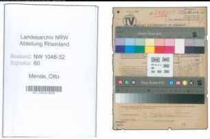 Entnazifizierung Otto Mende , geb. 21.04.1903 (Beamter)