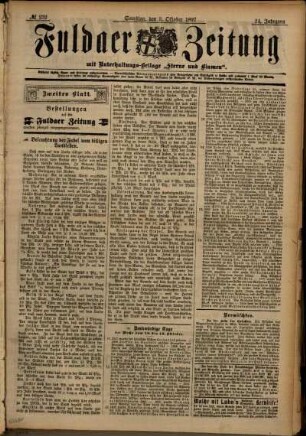 Zweite Ausgabe vom Samstag, den 09. Oktober 1897.