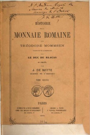 Histoire de la monnaie romaine, 2