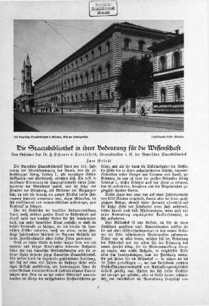 Die Bayerische Staatsbibliothek in den letzten hundert Jahren : zur Erinnerung an die Grundsteinlegung des Hauses am 8. Juli 1832