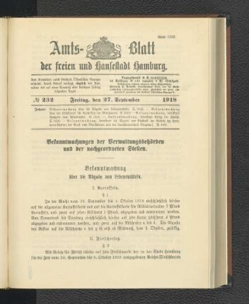 No. 232, 27. September 1918