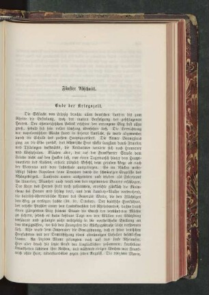 Fünfter Abschnitt. Ende der Kriegszeit