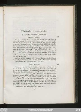 1. Gebetbücher und Qor'ānarien
