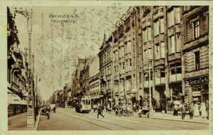 Postkartenalbum mit Motiven von Karlsruhe. "Karlsruhe in Baden. Kaiserstraße"