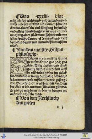 Von dem maister Stilpon philosopho