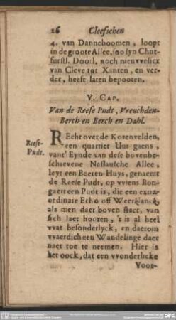 V. Cap. Van de Resse Pudt, Vreuchden-Berch en Berch en Dahl