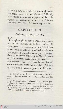 Capitolo X: Apollodoro, Zeusi, ed altri